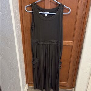 Olive Green Christopher & Banks Sleeveless Dress